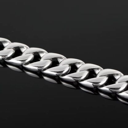 Engraved Stainless Steel Skull Link Bracelet - Image 6