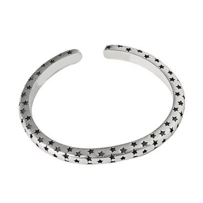 Extendable Silver with Black Star Bangle - Image 5