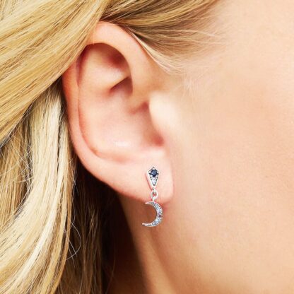 Beautiful 925 Star and Moon Stud Hanging Earrings
