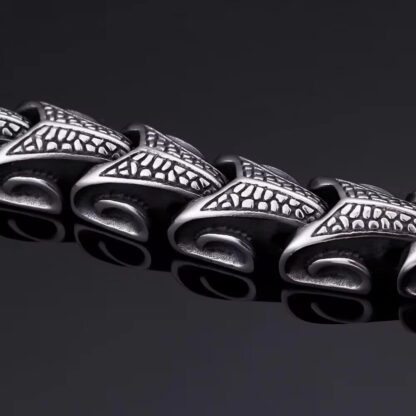Engraved Dragon Scale Stainless Steel Bracelet - Image 6