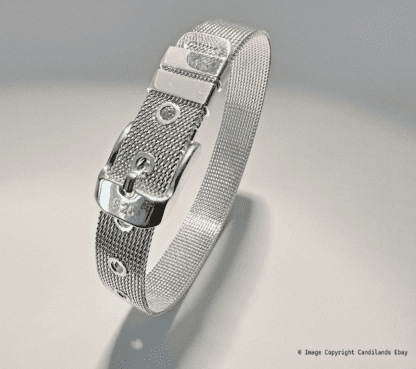 Exquisite 925 Sterling Silver Belt Buckle Bracelet - Image 3