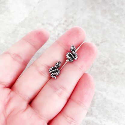 Captivating Snake Stud Earrings: 925 Sterling Silver - Image 6