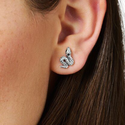 Captivating Snake Stud Earrings: 925 Sterling Silver - Image 5