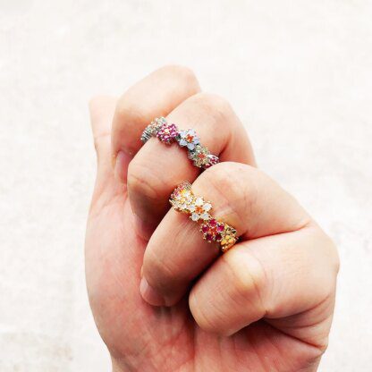 Enchanting 925 Sterling Silver Ring Adorned with Vibrant Gemstones - Image 6