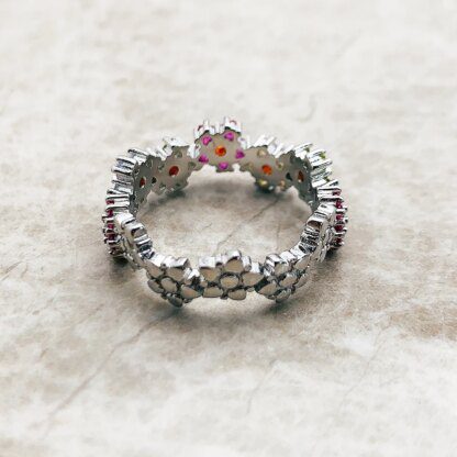 Enchanting 925 Sterling Silver Ring Adorned with Vibrant Gemstones - Image 4