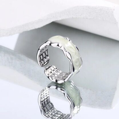 925 Sterling Silver Wave White Ring: Embrace the Flow of Elegance - Image 4