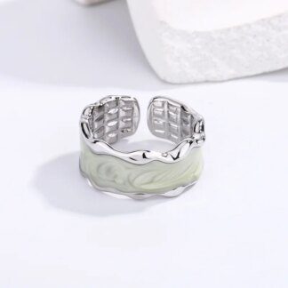925 Sterling Silver Wave White Ring: Embrace the Flow of Elegance