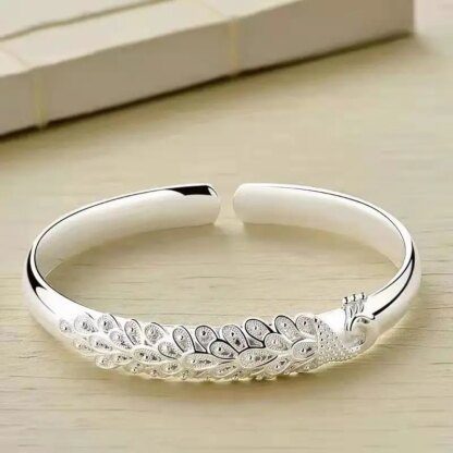 Exquisite 925 Sterling Silver Peacock Bracelet: A Symbol of Grace and Beauty - Image 7
