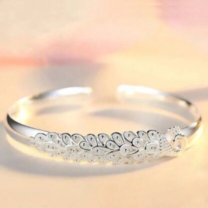 Exquisite 925 Sterling Silver Peacock Bracelet: A Symbol of Grace and Beauty - Image 5