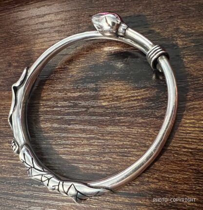 Exquisite 925 Silver Lotus Leaf Bracelet: Handmade Elegance - Image 5