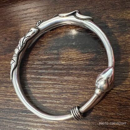 Exquisite 925 Silver Lotus Leaf Bracelet: Handmade Elegance - Image 2