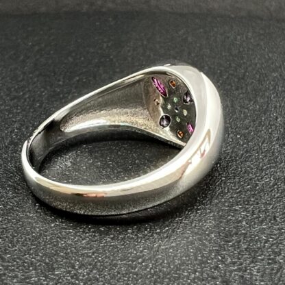 Silver Ring in Flower Gemstone Design for Woman, Treat Yourself - Image 4