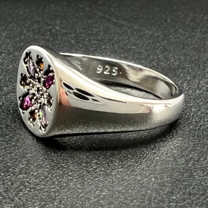 Silver Ring in Flower Gemstone Design for Woman, Treat Yourself