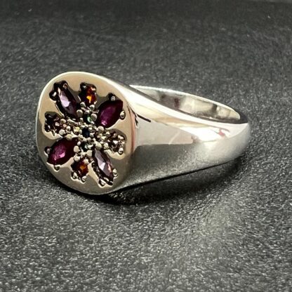 Silver Ring in Flower Gemstone Design for Woman, Treat Yourself - Image 7