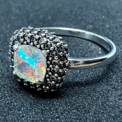 Silver Ring in an Iridescent Gemstone Design for Woman, Spoil Yourself