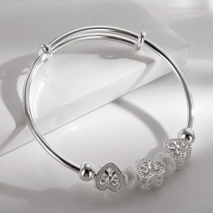 Exquisite 925 Silver Heart Bangles: Adorn Your Wrist with Love - Image 4