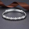 925 Sterling Silver Anxiety Beads Bracelets: Adjustable Bangles for Stress Relief - Image 2