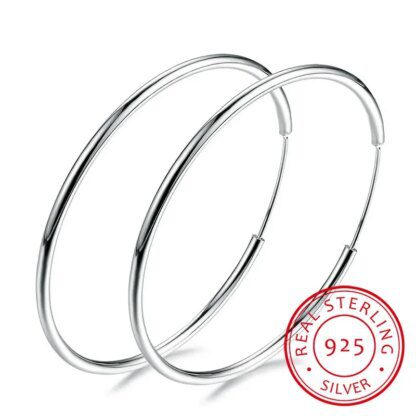 925 Sterling Silver 5cm Hoop Earrings: Elevate Your Style with Timeless Elegance