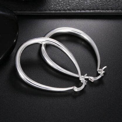 Exquisite 925 Silver Tear Drop Hooped Earrings: Elevate Your Style - Image 6