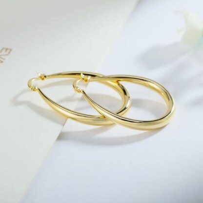 Exquisite 925 Silver Tear Drop Hooped Earrings: Elevate Your Style - Image 2