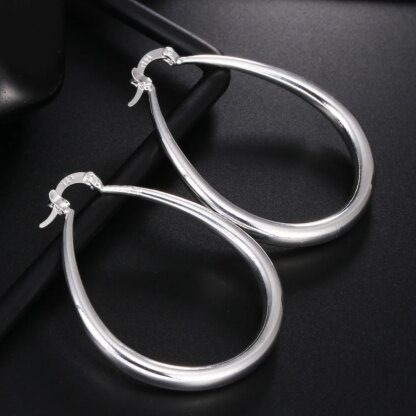 Exquisite 925 Silver Tear Drop Hooped Earrings: Elevate Your Style - Image 5