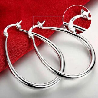 Exquisite 925 Silver Tear Drop Hooped Earrings: Elevate Your Style