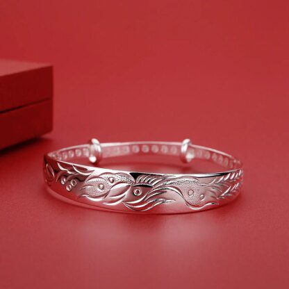 Engraved Magic Fire Phoenix Bracelet: Sterling Silver 925 - Image 5