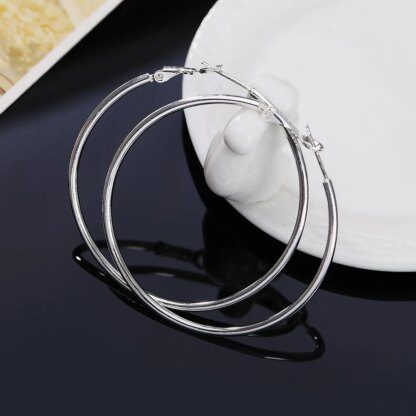 925 Sterling Silver Hoop Earrings: 5cm- 8cm Elevate Your Style - Image 3