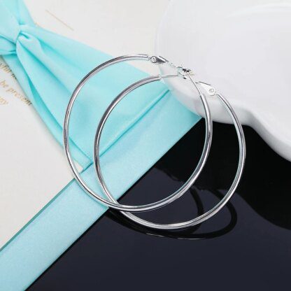925 Sterling Silver Hoop Earrings: 5cm- 8cm Elevate Your Style - Image 5