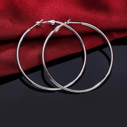 925 Sterling Silver Hoop Earrings: 5cm- 8cm Elevate Your Style - Image 2
