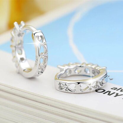 Sparkling Elegance: 925 Sterling Silver Earrings Adorned with Zircon Crystals - Image 2