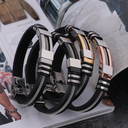 Stainless Steel and Silicone Strap Bracelets: Elevate Your Style - Image 3