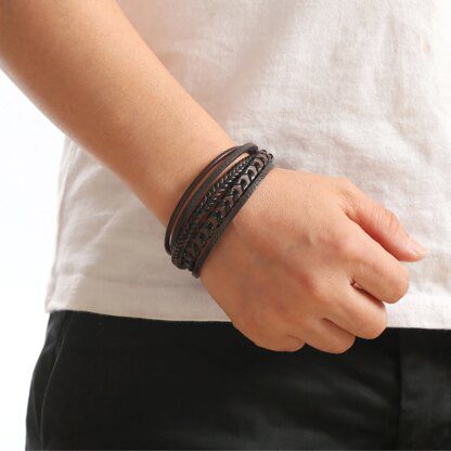 Vintage Leather Rope Braided Bracelet: Multi-Layered Charm for Your Wrist - Image 7
