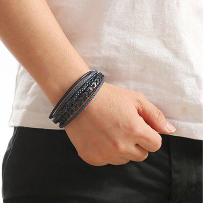 Vintage Leather Rope Braided Bracelet: Multi-Layered Charm for Your Wrist - Image 6