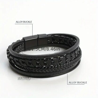 Vintage Leather Rope Braided Bracelet: Multi-Layered Charm for Your Wrist - Image 5