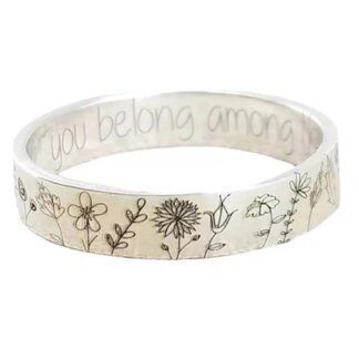 Majestic Silver Wildflower Garden Ring