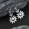 Celestial Embrace: Bohemian Sun and Moon Silver Plated Earrings - Image 3
