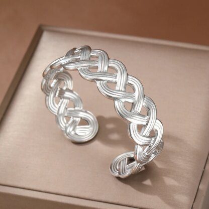 Exquisite Silver Style Roman Weave Bracelet: A Timeless Gift of Elegance - Image 2