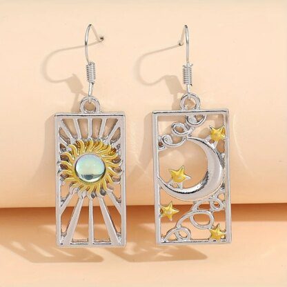 Celestial Symphony: Moon, Stars, and Sun Earrings for Cosmic Glamour