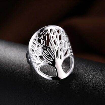 Exquisite Tree of Life Ring: Sterling Silver Plated for Timeless Elegance - Image 5