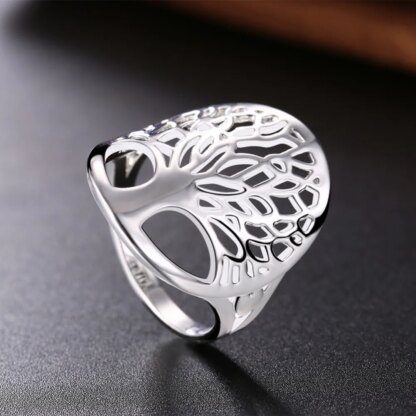 Exquisite Tree of Life Ring: Sterling Silver Plated for Timeless Elegance - Image 4