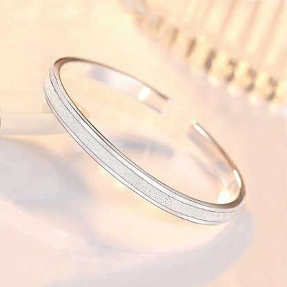 Exquisite Frosted Adjustable 925 Sterling Silver Bracelets - Image 3