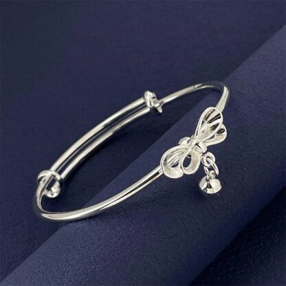Majestic Flutterby: Adjustable 925 Silver Plated Bracelet - Image 3