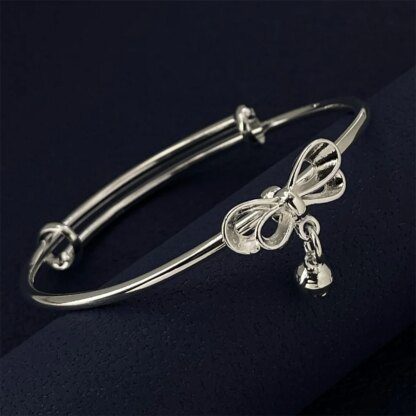 Majestic Flutterby: Adjustable 925 Silver Plated Bracelet - Image 2