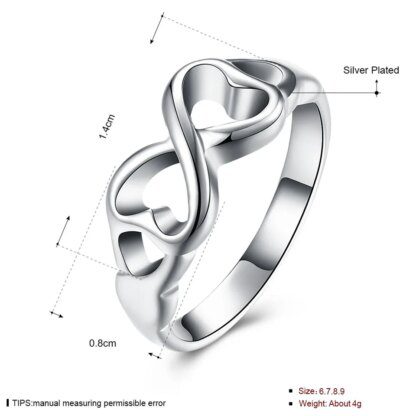Exquisite 925 Sterling Silver Double Heart Ring: A Symbol of Love and Elegance - Image 5