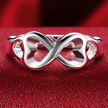 Exquisite 925 Sterling Silver Double Heart Ring: A Symbol of Love and Elegance - Image 2