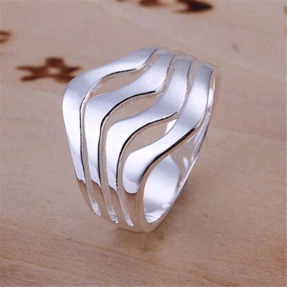 Water Ripple Ring: 925 Sterling Silver Elegance - Image 2