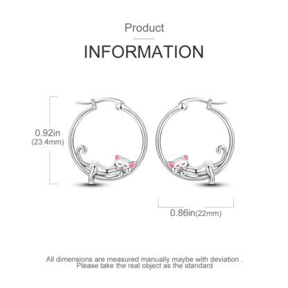 Dreamy 925 Silver Whispers: Enchanting Kitten Earrings - Image 3