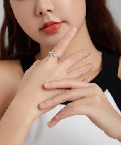 Genuine 925 Sterling Silver Hug Hands Rings - Image 6