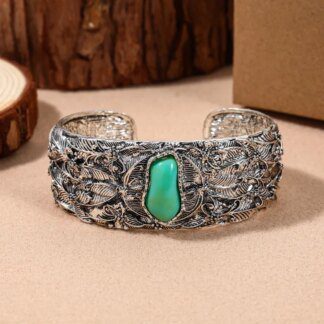 Vintage Carved Ethnic Bohemian Cuff Bracelet: Unique Handcrafted Style
